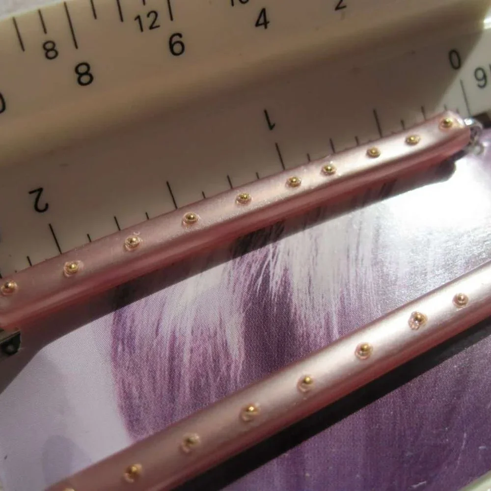 4 Goody Anita Bobby Slides Hair Pins Pearl Pink Magenta Beige White Gold Spots
